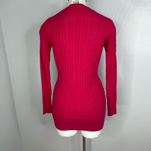 Crew Clothing Co Cardigan Pink Long Style Cotton Wool Thick Ribbing Sz 12 - Picture 5 of 14